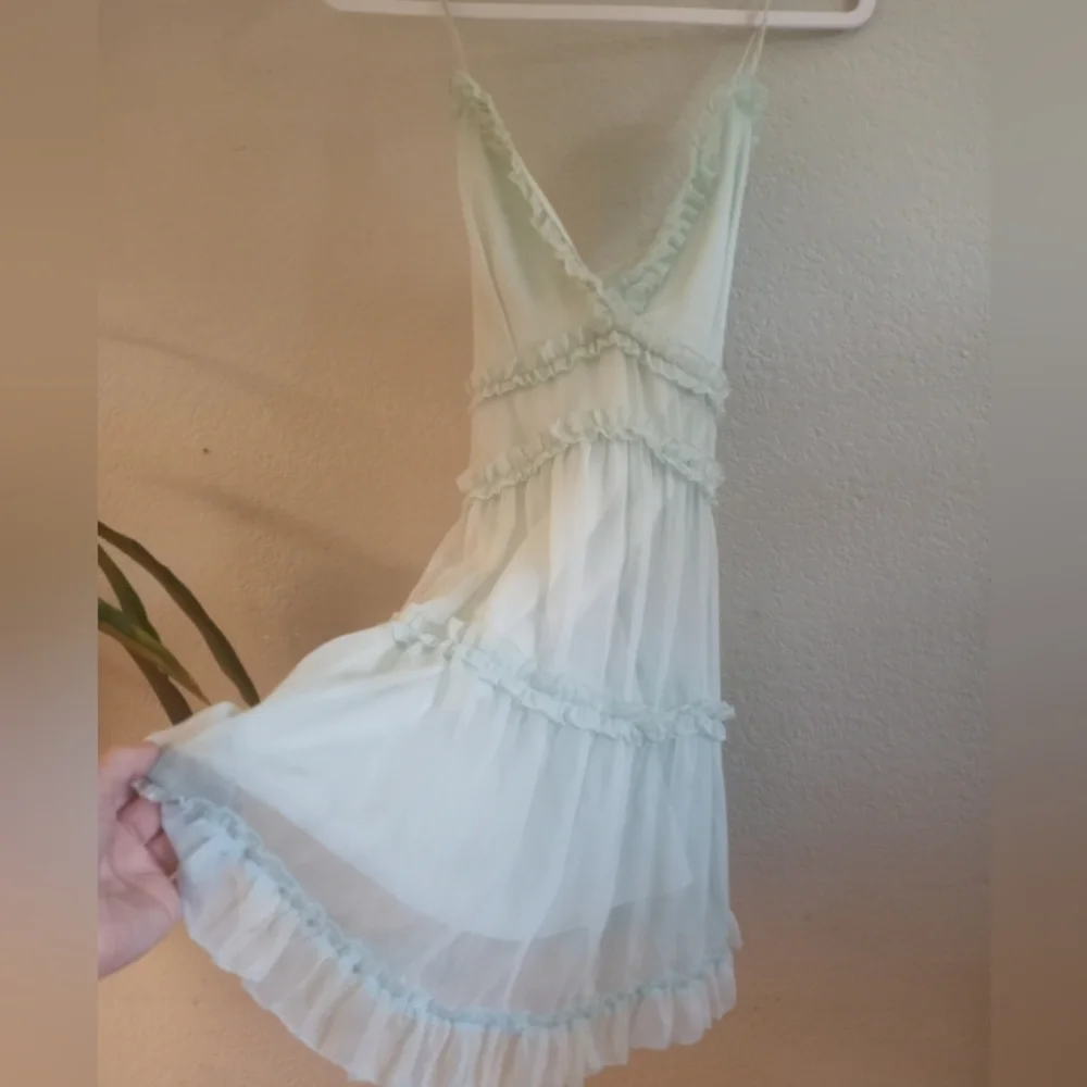 Windsor Ruffled Tiered Sweetheart Neckline Boho Garden Girl Pastel Mint Sundress